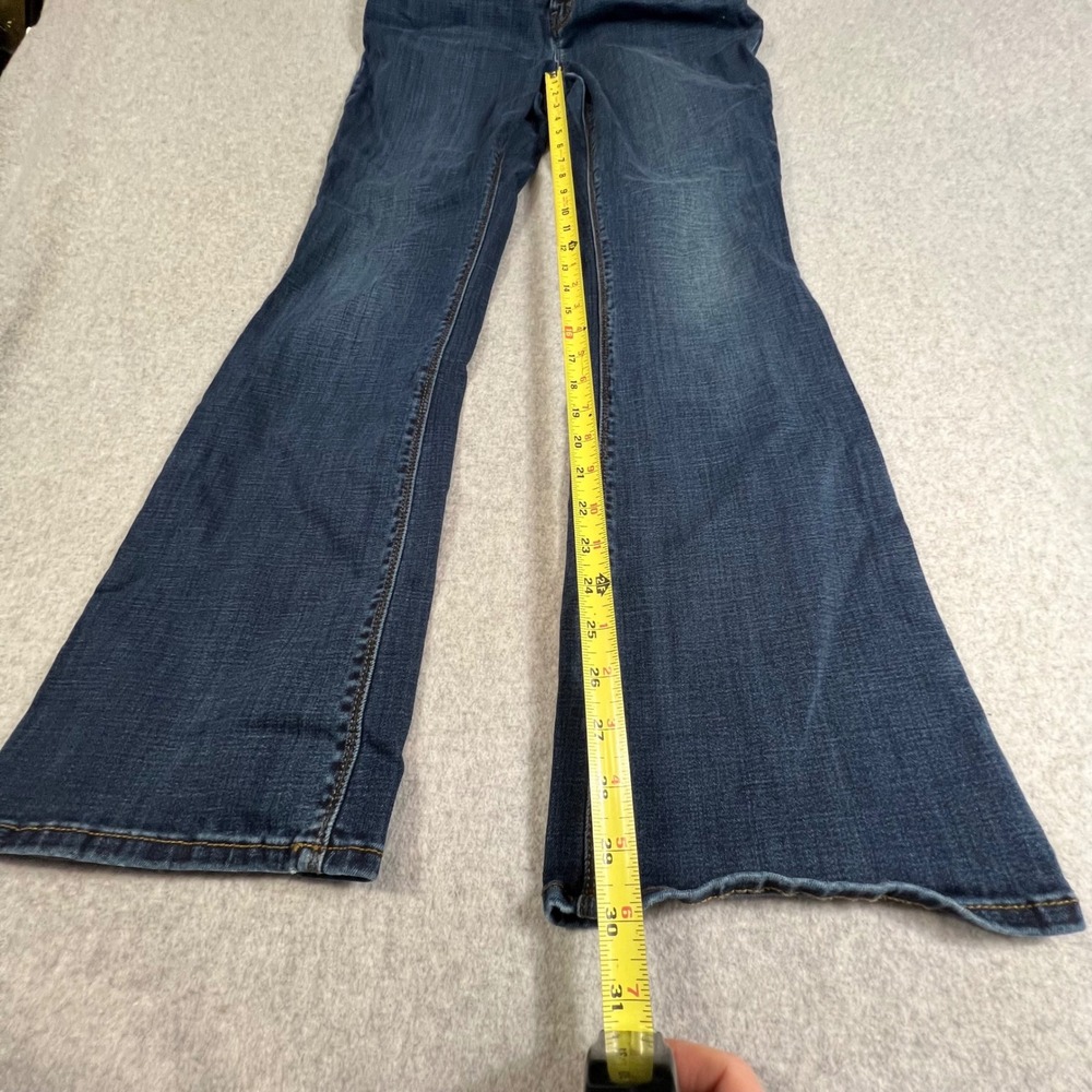 Chico's Women Bootcut Jeans 1 R 8 Dark Wash Stretch Denim Blue Mid Rise - Picture 3 of 9